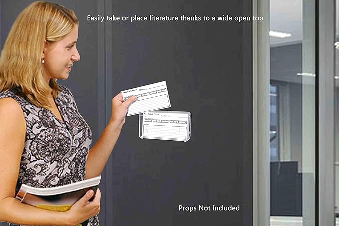 Marketing Holders 6 Pack Magnetic CD Holder Horizontal Take One Postcard Rack Display Holds 5" Brochures and Literature Non Permanent Advertising Tool Take One Organizer Clear Acrylic