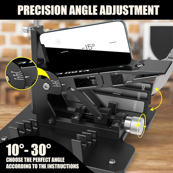 Upgraded XARILK Professional Knife Sharpening System GEN2, Heavy-duty | Aluminum Precision Knife Sharpener Tool & Sharpening Kit W/Diamonds (320# 800# 2000#)