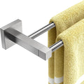 RUACQ Double Towel Bar, 24 Inch Towel Racks for Bathroom Wall Mounted, 304 Stainless Steel Bath Towel Rod with Square Base(Brushed Nickel)