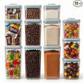 12 Pcs Pop Airtight Food Storage Containers with Lids Stackable Containers for Kitchen Pantry Organization Ideal for Cereal Snacks Flour Sugar Coffee and Spaghetti, 3.4Qt, 2.8Qt, 2.1Qt, 1.2Qt