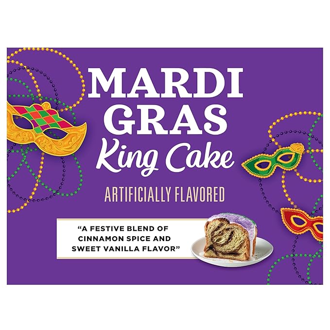 Community Coffee Mardi Gras King Cake Flavored 72 Count Coffee Pods, Medium Roast, Compatible with Keurig 2.0 K-Cup Brewers 72 Count (Pack of 6)