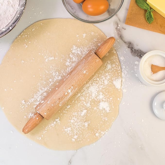 Mrs. Anderson's Baking Children’s Classic Wooden Rolling Pin, German Beechwood With Steel Ball Bearings, 7-Inch x 1.5-Inch, Smooth Effortless Rolling For Dough And Pastry