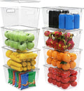 YAN & HIN Clear Stackable Storage Bins with Lids, Drawer organizer Bins with Handles, Closet Organizers and Storage, Fridge, Pantry, Bathroom organizer Storage Containers