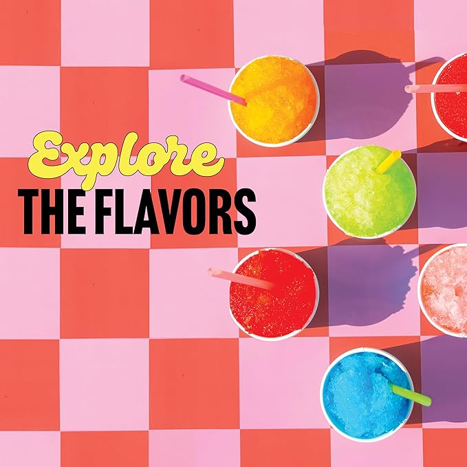 Hawaiian Shaved Ice Syrup Assortment with 6 - 16oz Bottles, 50 Snow Cone Cups, Spoon Straws, and Pouring Spouts. Flavors: Tiger’s Blood, Pina Colada, Blue Raspberry, Grape, Cherry, Lemon-Lime