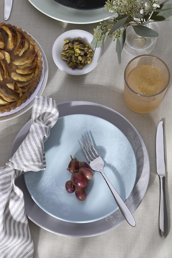 Oneida 897393 Roseto 12-Piece Dinnerware Set, French Blue
