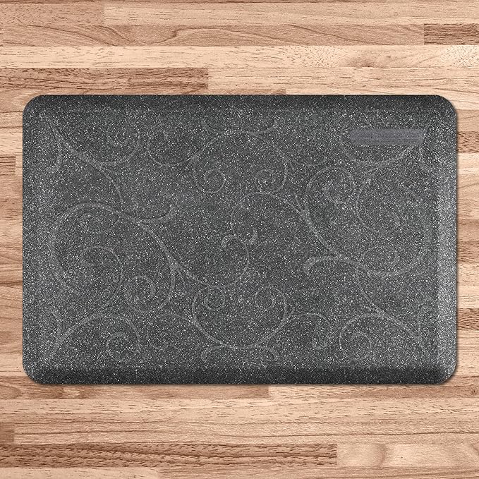 WellnessMats Bella Collection Anti-Fatigue Floor Mat, Polyurethane – Ergonomic Support Pad for Home, Kitchen, Garage, Office Standing Desk – Water Resistant - Made in USA