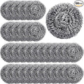 Yinkin 100 Pieces Stainless Steel Scrubber Bulk Steel Wool Scrubber Metal Sponge Wire Scouring Pad Heavy Duty Clean Dish Pot Pan and Oven for Kitchen, Bathrooms, and More