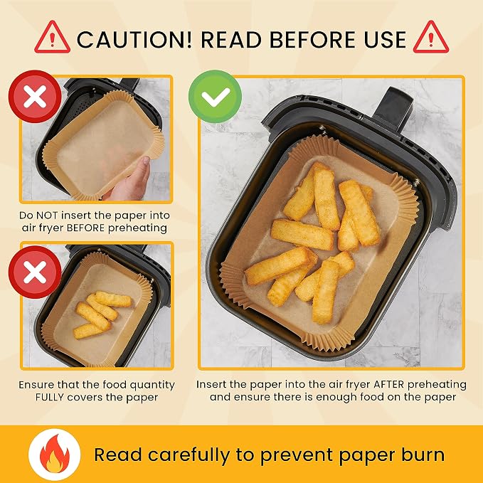 Air Fryer Liners for Ninja Foodi Dual – 125Pcs Disposable Parchment Paper for Ninja DZ201 DZ401, Instant Pot Vortex Plus, PowerXL Vortex – Non-Stick and Oil Proof for Easy Cleanup by Baker's Signature