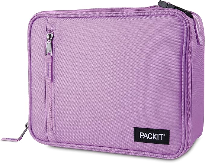 PackIt(R) Freezable Classic Lunch Box, Lavender, Built with EcoFreeze(R) Technology, Fully Freezable, Collapsible, Reusable, With Zip Front Pocket and Buckle Handle, Designed for Fresh Lunch On the Go