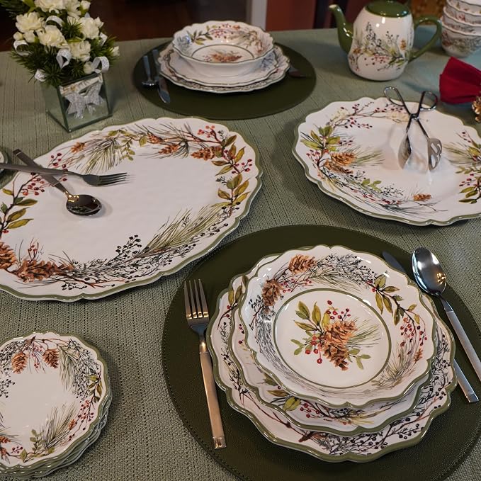 Certified International Winter Forest 12 Pc Dinnerware Set, Service for 4
