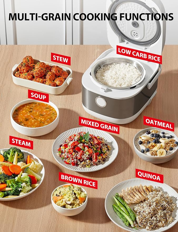 TOSHIBA Rice Cooker Induction Heating, Low Carb Low Sugar Digital Steamer, 5.5 Cups Uncooked Japanese Rice Cooker, 8 Cooking Functions, 24H Timer & Auto Keep Warm