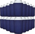 TahoeBay Bulk Blank Beer Can Cooler Sleeves (50-Pack) Sublimation Blanks for Vinyl Plain Soft Foam Can Sleeves Coolers for Soda Cans & Bottles Black, White, Assorted Solid Color (Navy Blue)