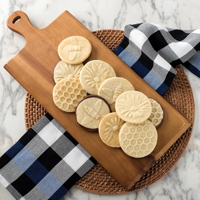 Nordic Ware Honeybee Cookie Stamps (Set of 3), Sturdy Cast Aluminium Cookie Stamp Set, Cookie Press Set Made in the USA, Sturdy and Durable Biscuit Maker Press Set