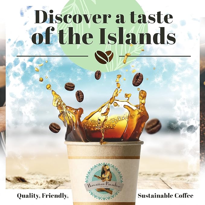 Hawaiian Paradise Coffee Dark Roast Ground Coffee, 100% Arabica Beans, Premium Rich Flavored, Finest Beans (Volcano Roast Ground 24oz. Bag)