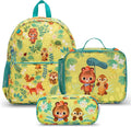 Traveler's Choice Kids JoJo the Bear's School Adventure, Jungle, Set (Backpack, Pencil Case, Lunch Box)
