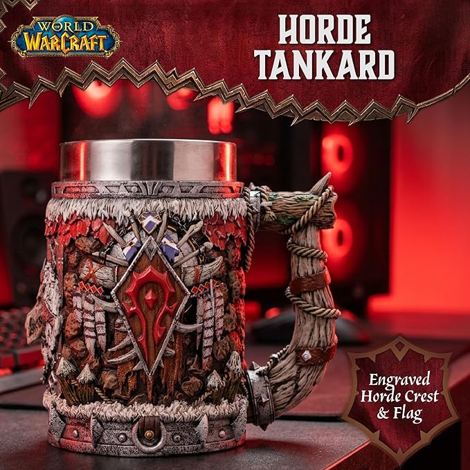 Nemesis Now World of Warcraft Horde Tankard 15.5cm - Officially Licensed Resin WoW Collectible, For Horde Players, Fantasy Collectors & WoW Fans