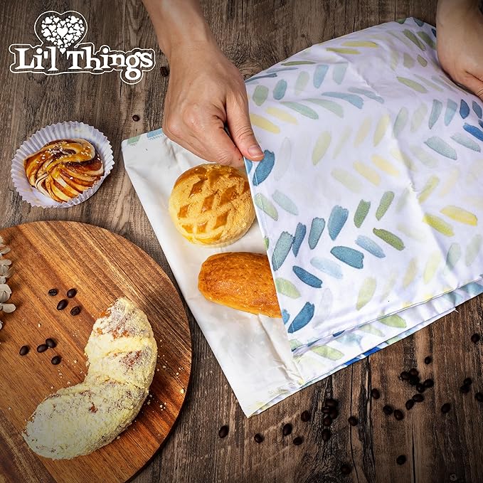Sourdough Bread Bag – Reusable Beeswax Bread Storage Bags 2.0 (2 Sizes) for Homemade & Artisan Loaves, Cotton-Lined Bread Keeper, Plastic-Free Kitchen Storage – Paintbrush