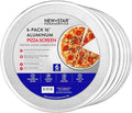 New Star Foodservice Restaurant-Grade Seamless Aluminum Pizza Baking Screen, 16 Inch, Pack of 6