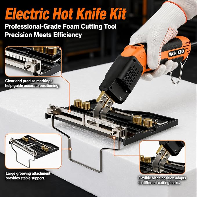 【New Model】 Foam Cutter Electric Hot Knife, Foam Cutting Tool Kit,Air Cooled 200W Styrofoam Cutting Tool Kit for Cutting Foam Board Insulation, EPP, EPS, XPS, EVA