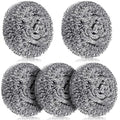 Honeydak 5 Pack Stainless Steel Scourers Steel Wool Scrubbers Bulk Separately Packaged 3 Inch, 25 Gram Metal Scourers Sponges Wire Scouring Pad for Stove Pot Pan Oven Kitchen Restaurant(Classic)
