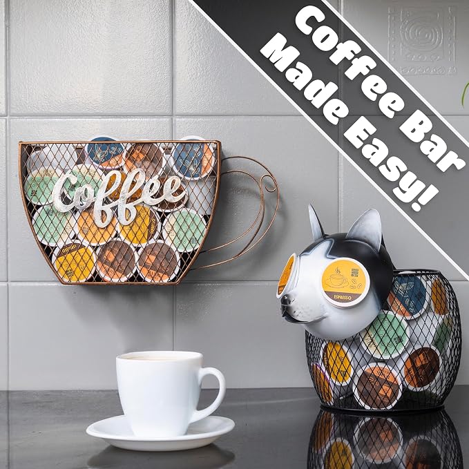 Made Easy Kit Coffee Pod Organizer - Home Coffee Bar Functional Décor - Café Station Countertop Storage Accessories (Husky)