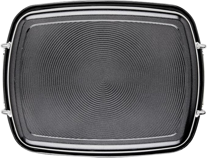 Circulon Ultra-Lasting Nonstick Roasting Pan with Rack, Roaster Pan with Easy Serve Rack, 17-Inch x 13-Inch, Black