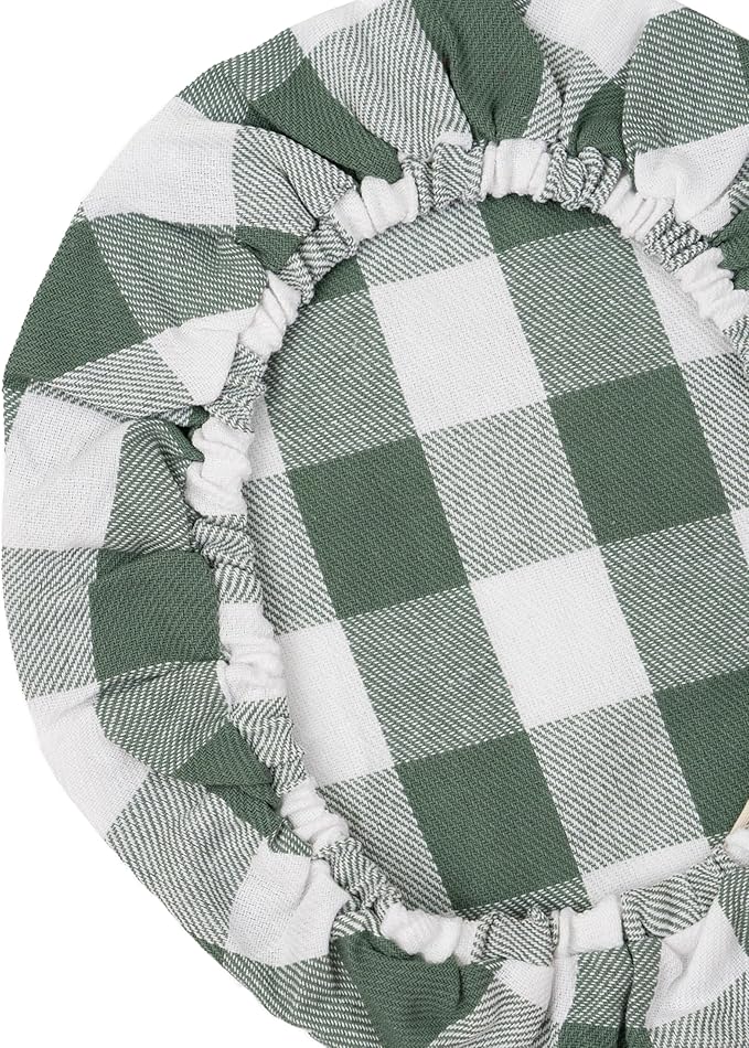 Reusable Cotton Bowl Covers - 100% Organic Cotton Fabric, Sage Green Cloth Bowl Cover Set with Elastic to Cover Fruits, Vegetables and Baking Bowls - Perfect for Salads and Bread Bowls (Sage Green)