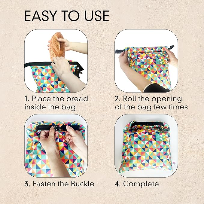 Riccle Reusable Beeswax Bread Bags for Sourdough and Homemade Bread -Pack Of 2- Durable and Waxed for Fresh Artisan Loaves Storage - Large Linen Bag for Sour Dough Home Made Breads with Zipper & Clips