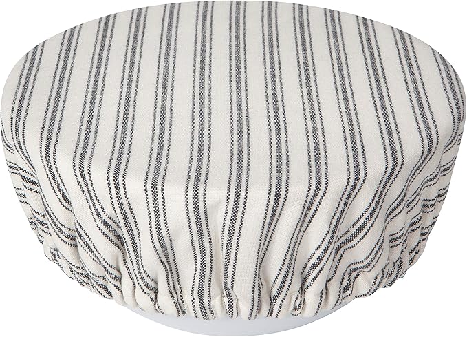 Now Designs Reusable Bowl Cover to Reduce Waste, Ticking Stripe - Large & Medium | Set of 2