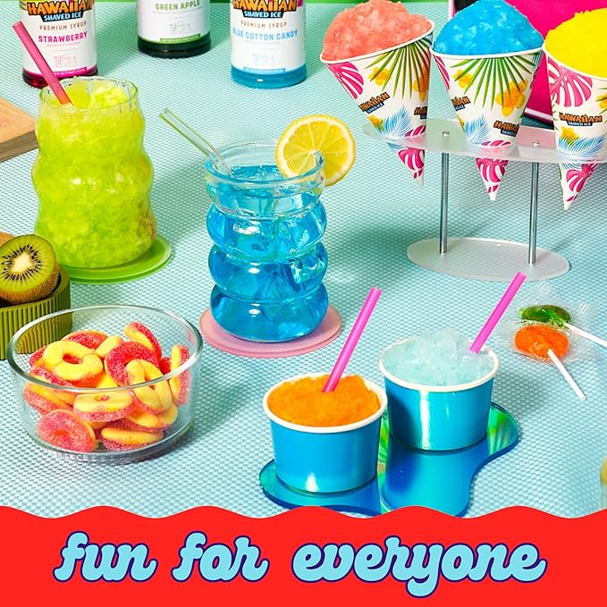 Hawaiian Shaved Ice Sour Cherry Syrup - Nut Soy Dairy Free - Flavor Fluffy & Crunchy Snow Cones - Shelf Stable - Makes 8 Servings - 16 ounces