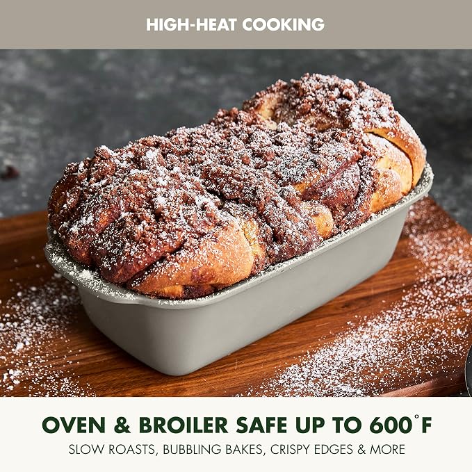 GreenPan Premiere Ovenware Healthy Ceramic Nonstick 1 lb. Loaf Baking Pan, PFAS-Free, Warp-Free Bakeware, Durable Quick Heating, Oven & Broiler Safe to 600F, Dishwasher Safe, Taupe