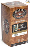 Baronet Coffee Pods [DECAF Colombian-54 Pods] Single Cup Use, Like Senseo [3 Boxes of 18 Single Serve 10 Gram] Regular Strength, Med Roast [Decaf Colombian]