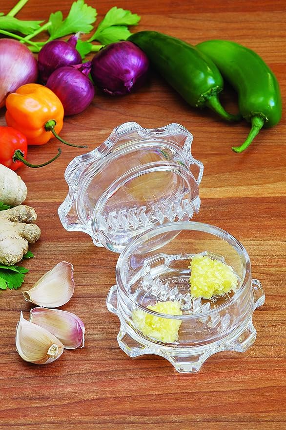 Garlic Twister 3rd Gen - For Garlic/Herb/Nuts, Garlic Press Kitchen Mincer and Grinder, Easy to Clean! (Clear) by NexTrend