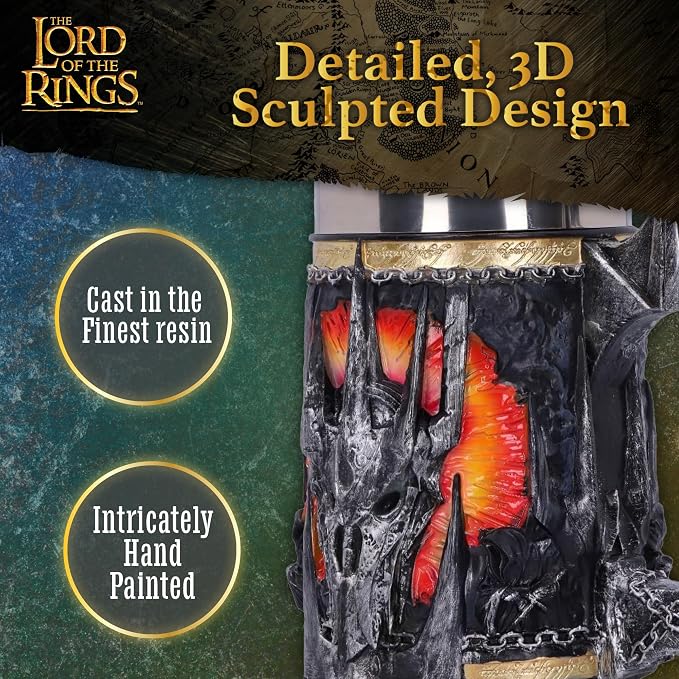Nemesis Now Lord of the Rings Tankard, Hand-Painted Resin Mug, Officially Licensed Collectible, 15.5cm - Sauron