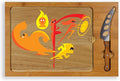 PICNIC TIME Disney The Incredibles Icon Glass Top Cheese Board and Knife Set, Charcuterie Serving Tray, Removable Tempered Glass, Parawood and Bamboo Design, (Parawood & Bamboo)