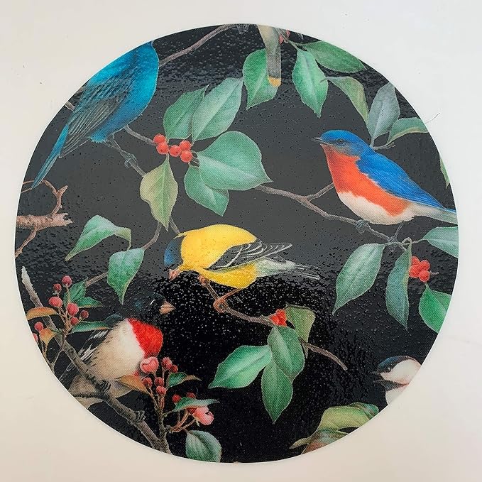 Andreas Silicone Birds 8" Non-Slip Trivet/Pot Holder/Hot Pad – 100% Cotton Fabric Encapsulated in Silicone, Heat Resistant to 600°F – Flexible, Dishwasher Safe – USA Made, TR-62