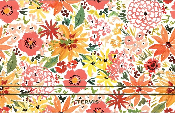 Tervis Traveler Sara Berrenson Retro Floral Triple Walled Insulated Tumbler Travel Cup Keeps Drinks Cold & Hot, 30oz, Stainless Steel