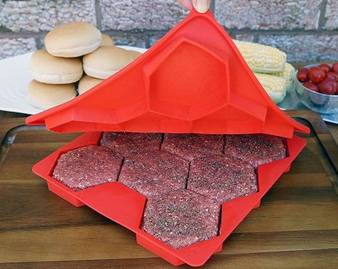 Shape+Store Burger Master Innovative 8-in-1 Burger Press & Freezer Container Makes 8 Quarter-Pound Burgers 32 Oz., Tasty Amazing Burgers, Easy-To-Clean & Dishwasher Safe