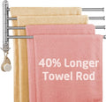 KES Extra Long Swivel Towel Bar 19.5" 4-Arm, Swing Out Towel Rack for Bathroom Wall, Hand Towel Holder for Multiple Towels, SUS304 Stainless Steel Brushed Finish, A2103S4L50-2