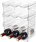 Stackable Wine Rack,Wine Bottle Holder for Inside Cabinet,for Pantry,Refrigerator,Countertop Organization-4 Tiers for 12 Bottles