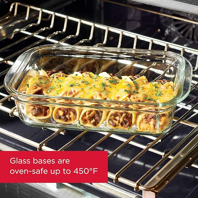 Rubbermaid Brilliance Glass Storage Containers (Pack of 3) and Large 9.6 Cup Food Container