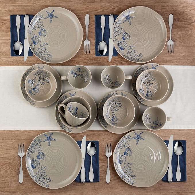 Pfaltzgraff Southport 16 Piece Dinnerware Set, Service For 4, Cream