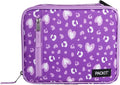 PackIt Freezable Classic Lunch Box, Leopard Hearts Purple, Built with EcoFreeze Technology, Collapsible, Reusable, Zip Closure With Front Pocket and Buckle Handle, Designed for Fresh Lunch On the Go