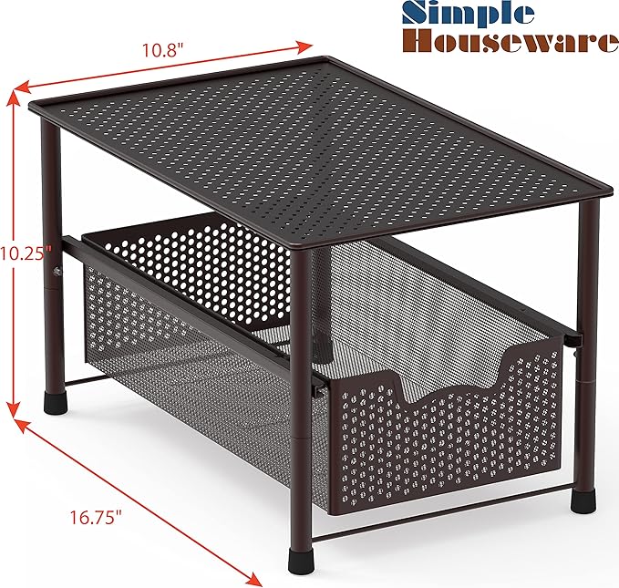 Simple Houseware Stackable 3 Tier Sliding Basket + Single Tier Sliding Basket