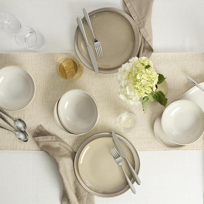 Oneida 897208 Organic Shades 12-Piece Dinnerware Set, Oatmeal