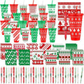 Feifeiya 72 Pcs/ 24 Set Christmas Bulk Gifts for Coworkers 24 oz Christmas Tumbler with Lids and Straws Xmas Pens Notepads Set Reusable Plastic Cups Gift for Xmas Holiday Party Supplies Employee