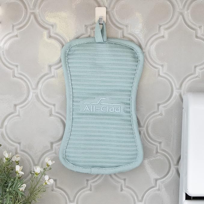 All-Clad Premium Pot Holder & Hot Pad: Heat Resistant up to 500 Degrees - 100% Cotton, 10"x6.25" Hot Pad for Kitchen and Barbeque, 1-Pack, Rainfall