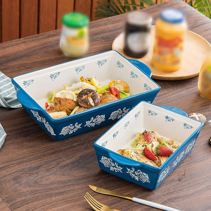 Wisenvoy Baking Dish Ceramic Lasagna Pan Casserole Dish 3-Piece Bakeware Sets Baking Dishes Baking Set Baking Dish Set