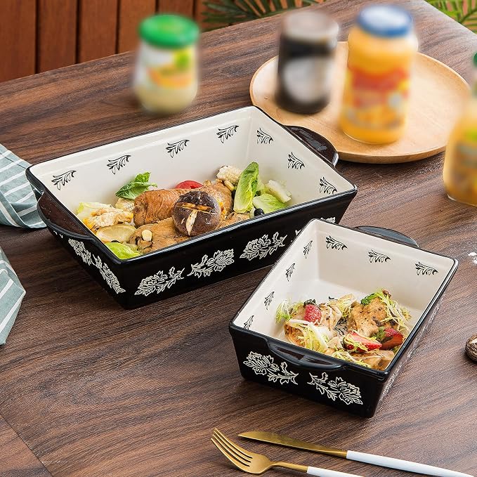 Wisenvoy Baking Dish Ceramic Lasagna Pan Casserole Dish 3-Piece Bakeware Sets Baking Dishes Baking Set Baking Dish Set