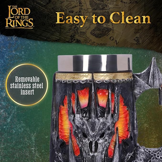 Nemesis Now Lord of the Rings Tankard, Hand-Painted Resin Mug, Officially Licensed Collectible, 15.5cm - Sauron